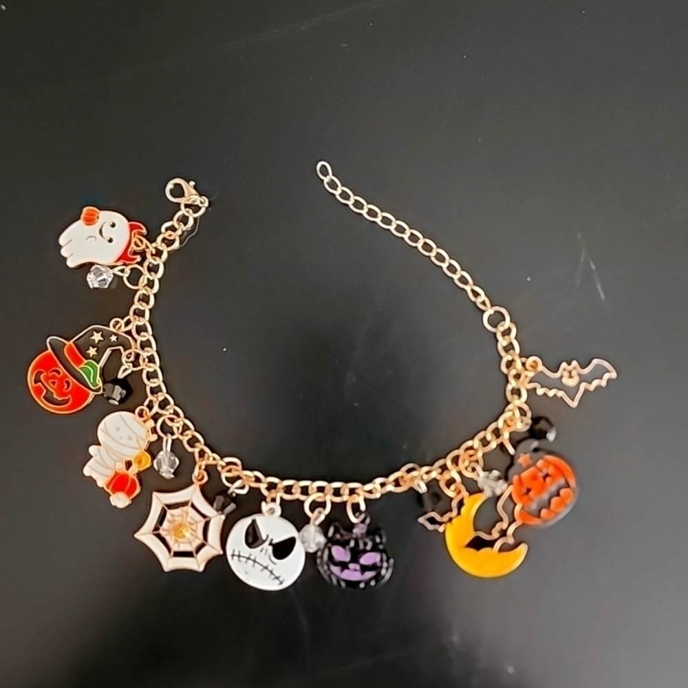 Halloween charm bracelet w/Jack Skeleington charm